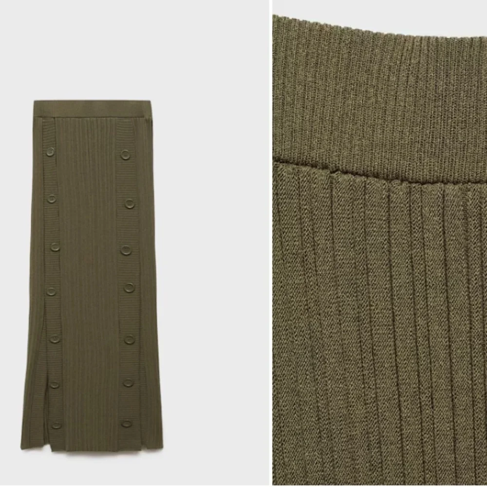 NEW MNG by MANGO olive button detail skirt, L, P 1405 - Picture 4 of 8
